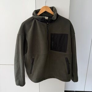 Adanola Forest Green Fleece Jacket with Black Details